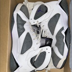 Jordan Sneakers in White, Gray, and Purple